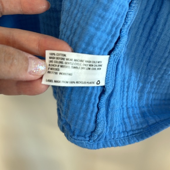 Girls Blue Sleeveless Dress with Pockets by Cat & Jack 100% Cotton - Picture 12 of 12